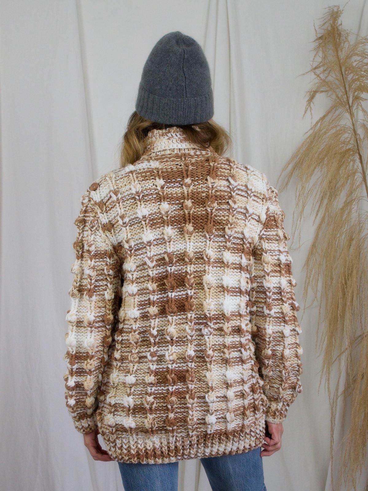 Vintage Popcorn Knit Cardigan Sweater-closiTherapi | vinTage