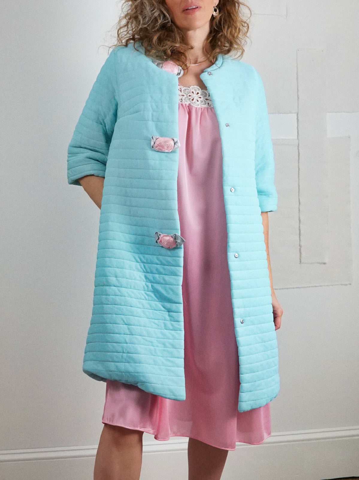 Vintage quilted dressing online gown