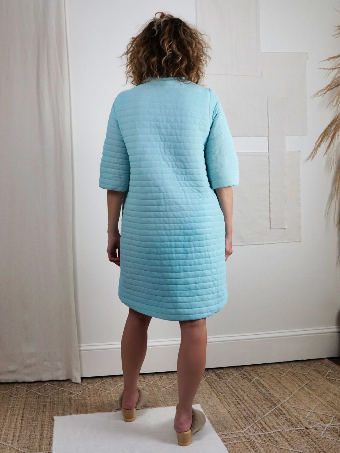 Vintage Powder Blue Quilted House Coat-closiTherapi | vinTage