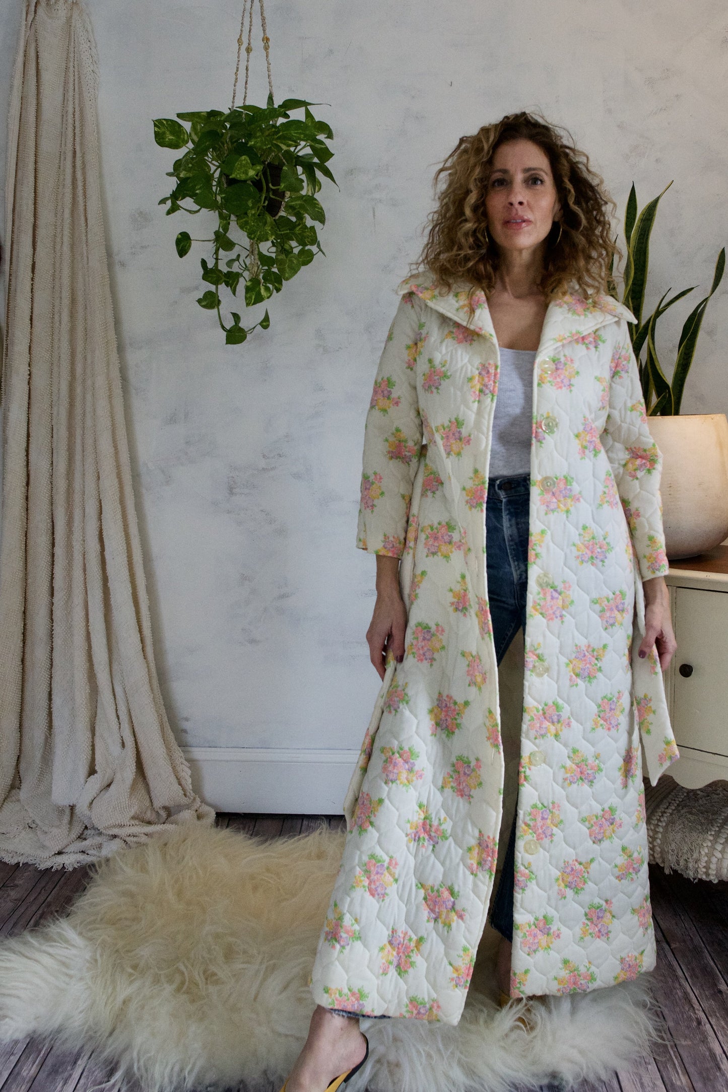 Vintage Quilted Floral Robe-closiTherapi | vinTage