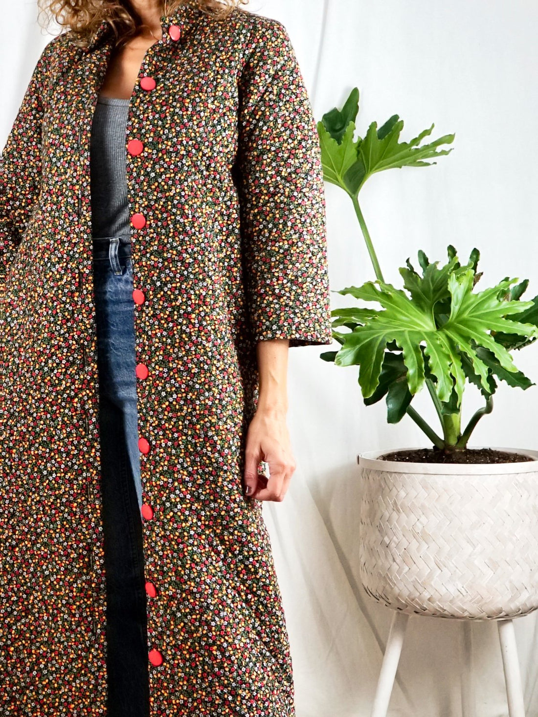 Vintage Quilted Fruity Floral Robe-closiTherapi | vinTage