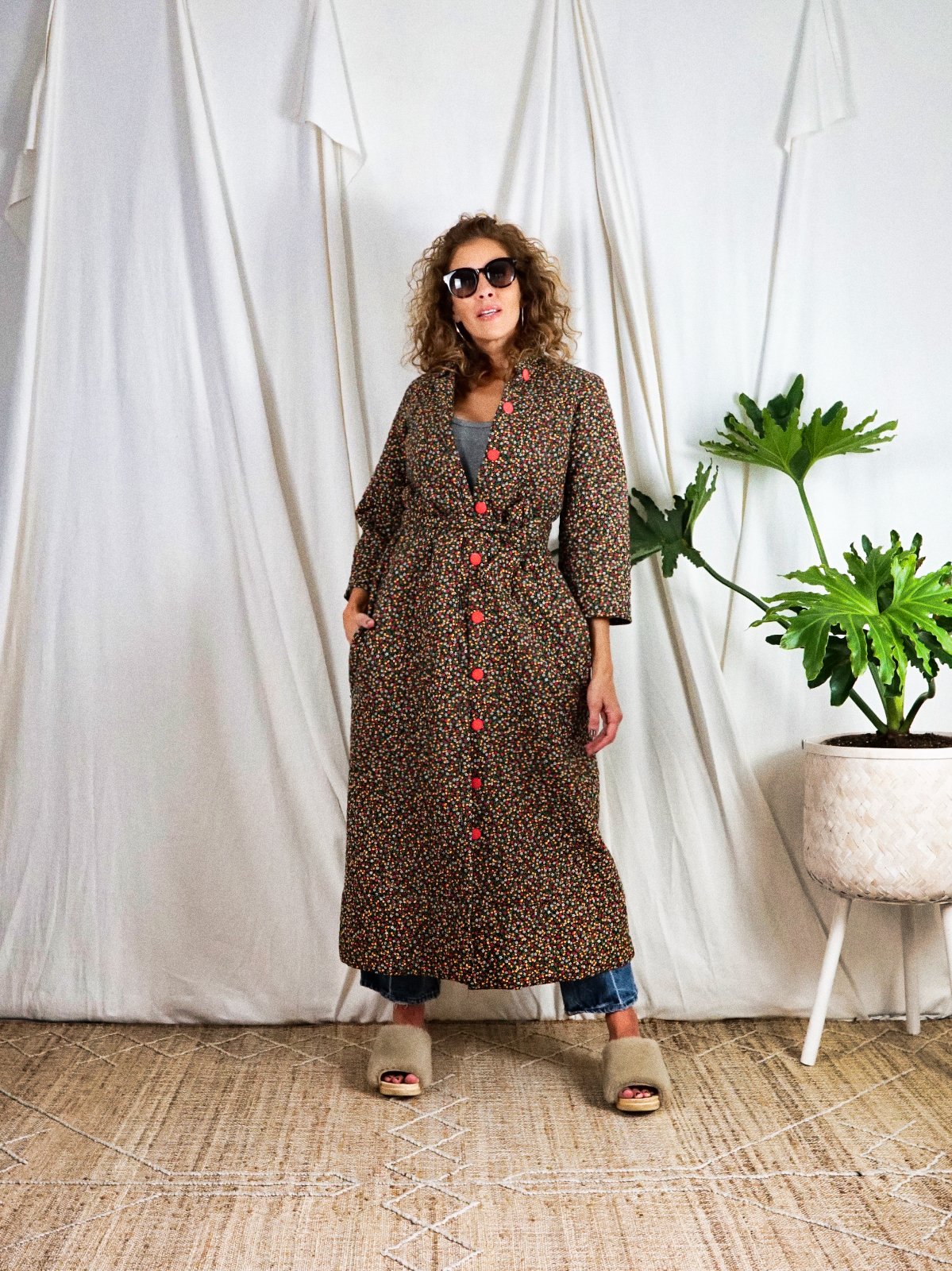 Vintage Quilted Fruity Floral Robe-closiTherapi | vinTage