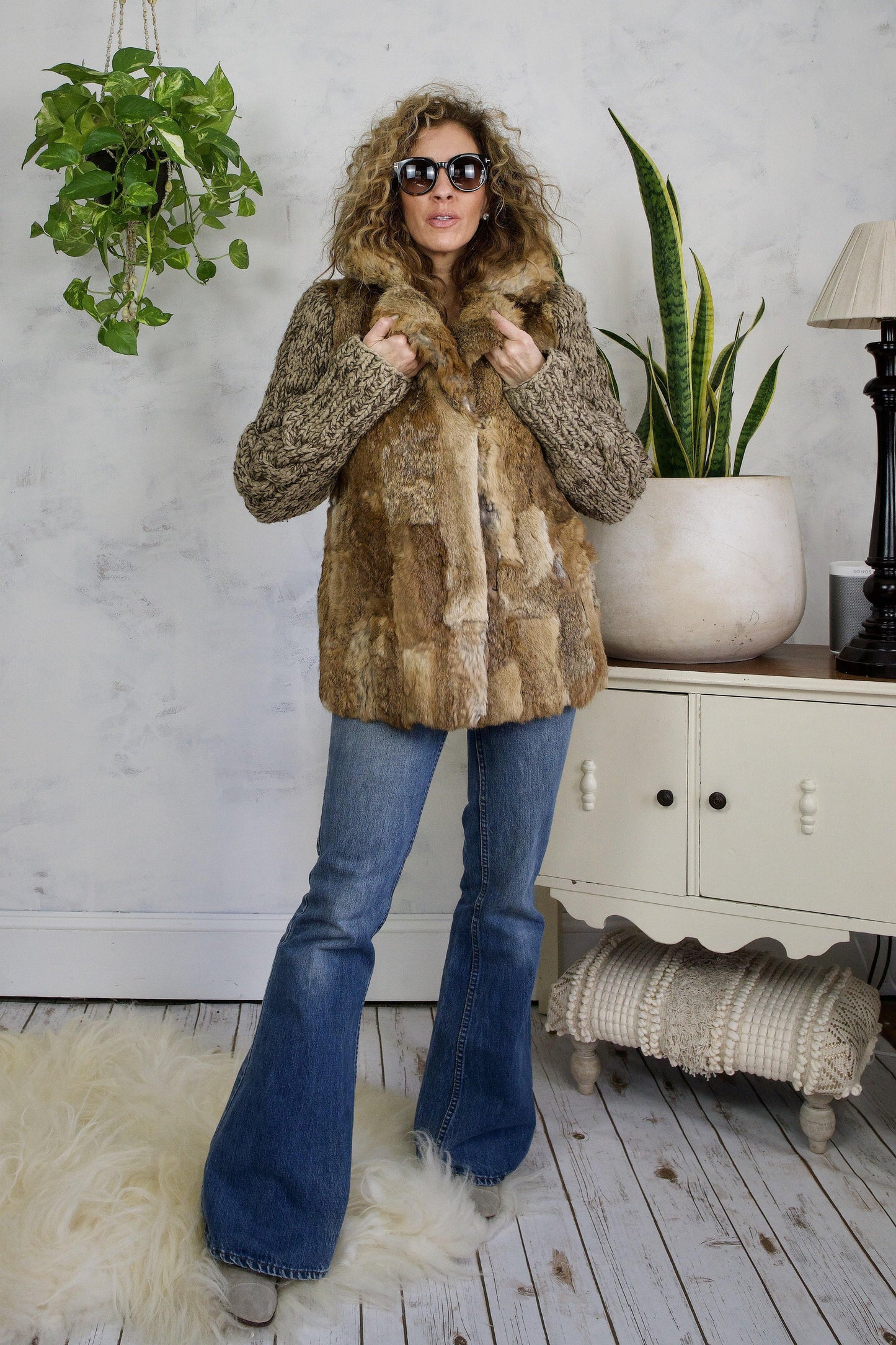 Vintage Rabbit Fur Sweater Knit Coat-closiTherapi | vinTage