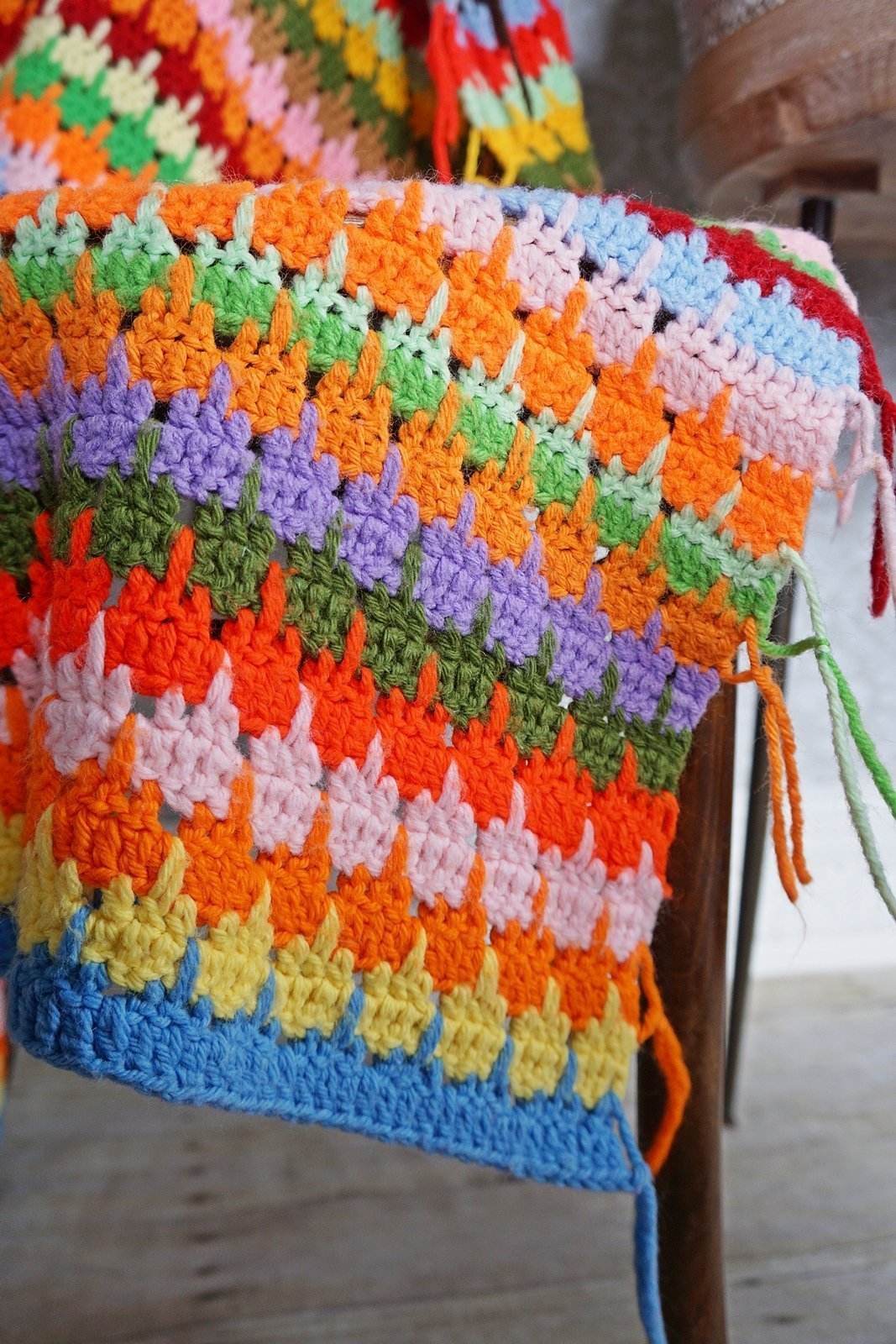 Vintage Rainbow Crochet Afghan-closiTherapi | vinTage