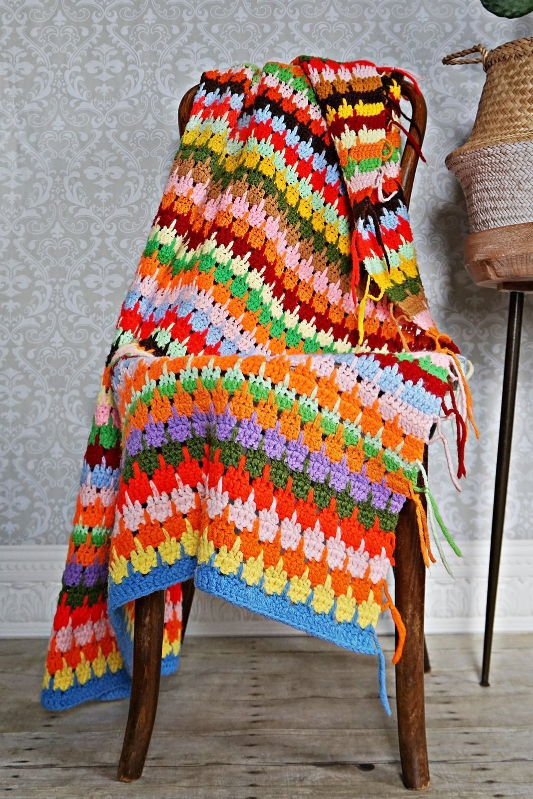 Vintage Rainbow Crochet Afghan-closiTherapi | vinTage