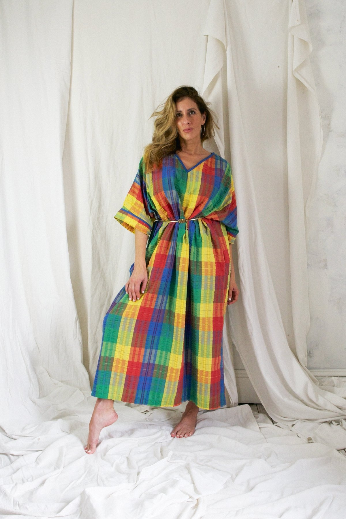 Vintage Rainbow Kaftan Dress-closiTherapi | vinTage