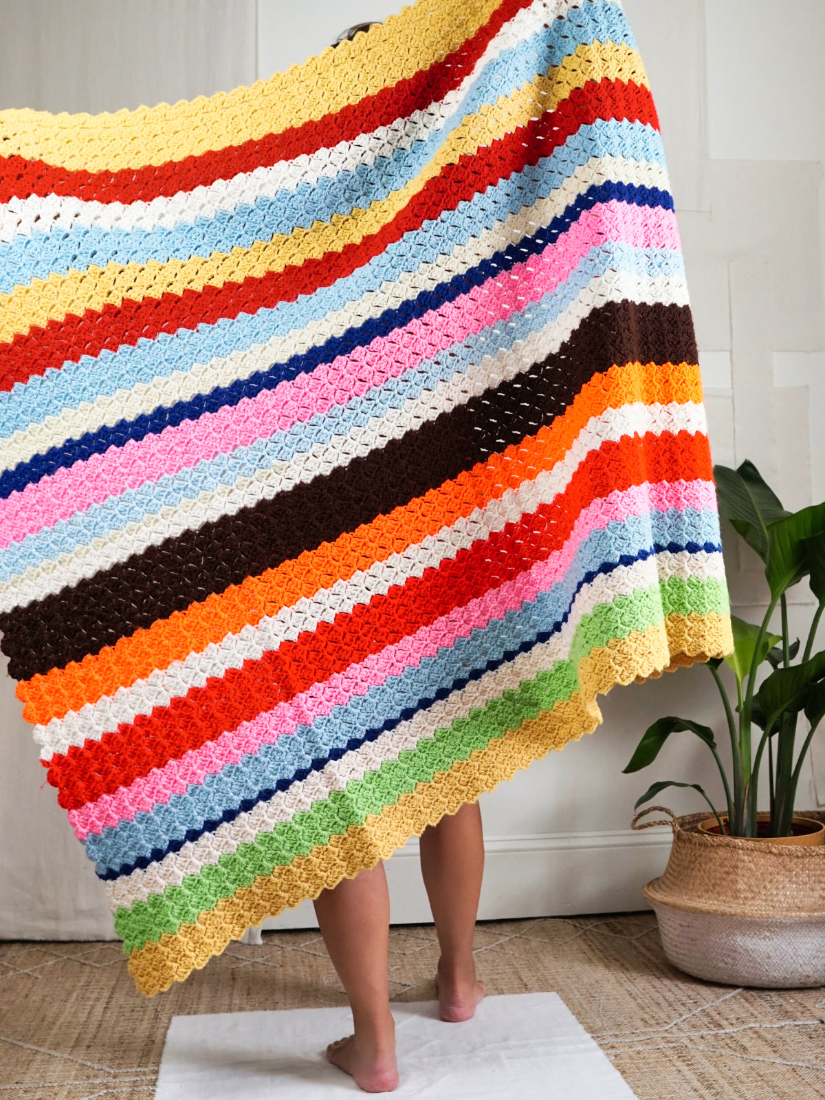 Rainbow stripe online blanket