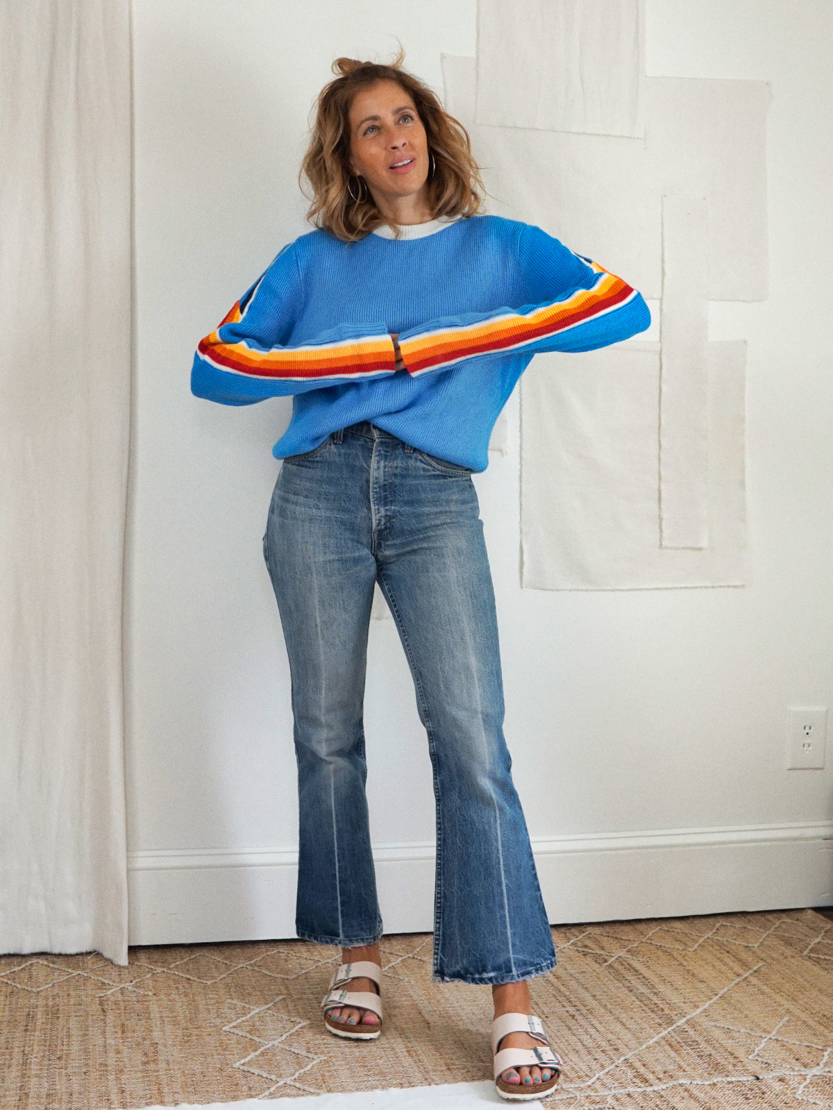 Vintage Rainbow Stripe Sweater-closiTherapi | vinTage