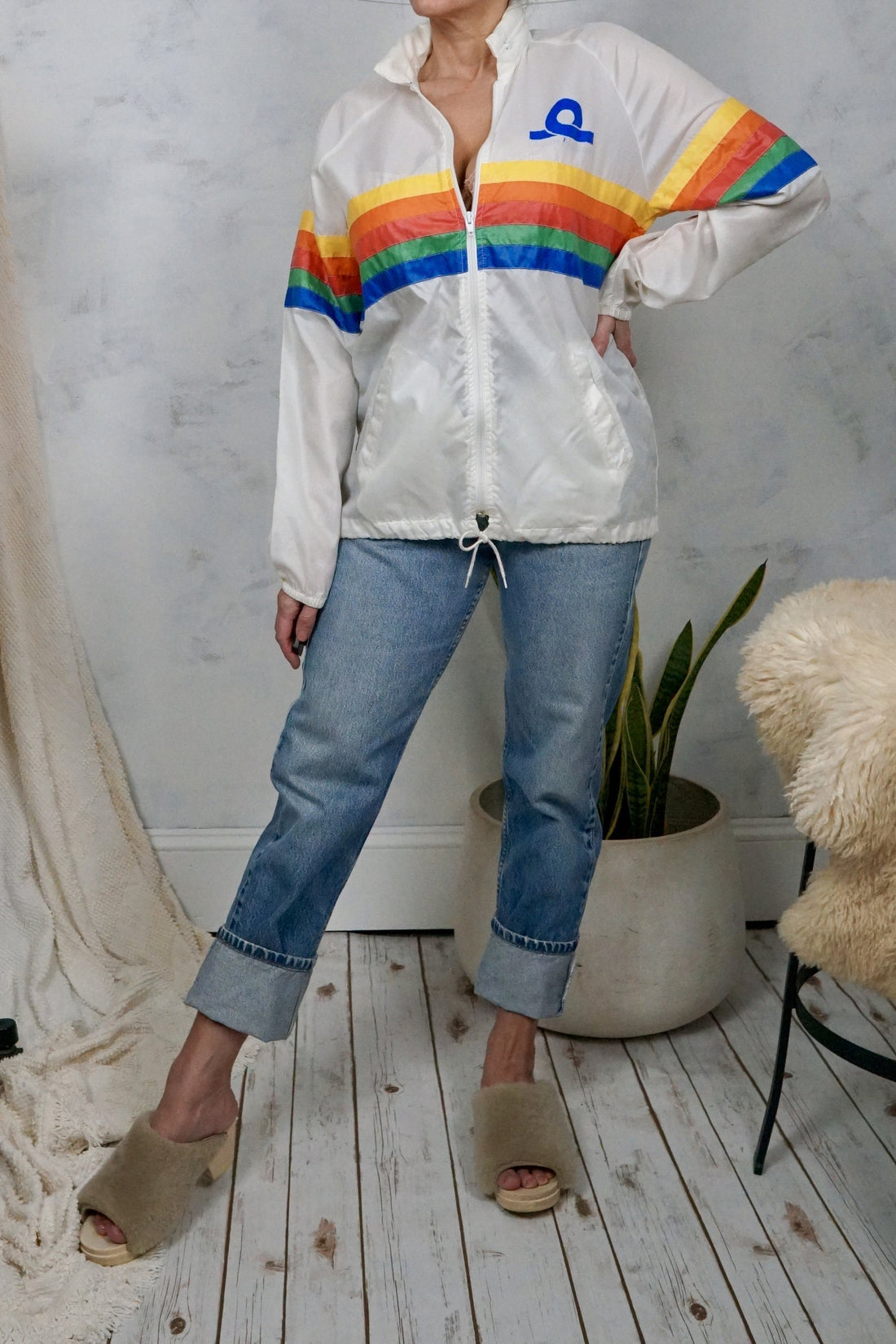 Vintage Rainbow Windbreaker Jacket-closiTherapi | vinTage