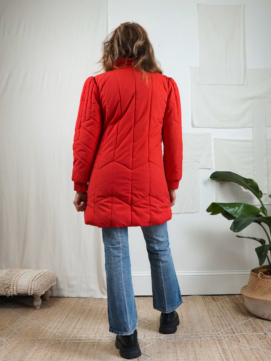 Vintage Red Quilted Puff Coat-closiTherapi | vinTage