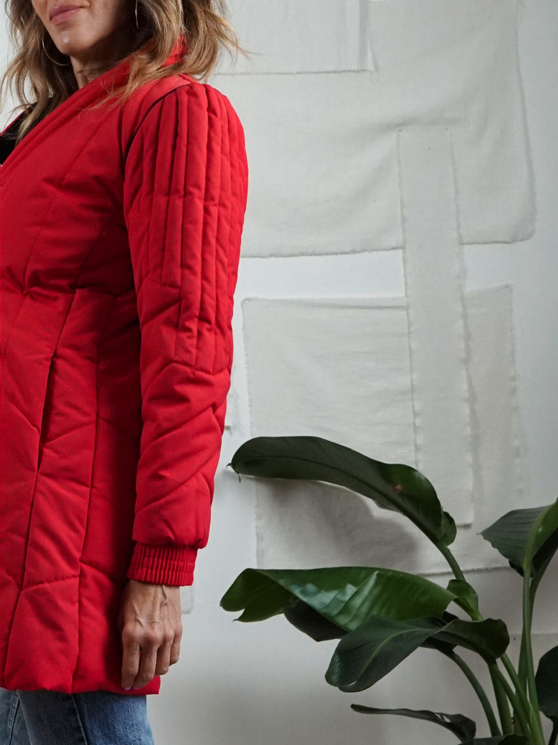 Vintage Red Quilted Puff Coat-closiTherapi | vinTage