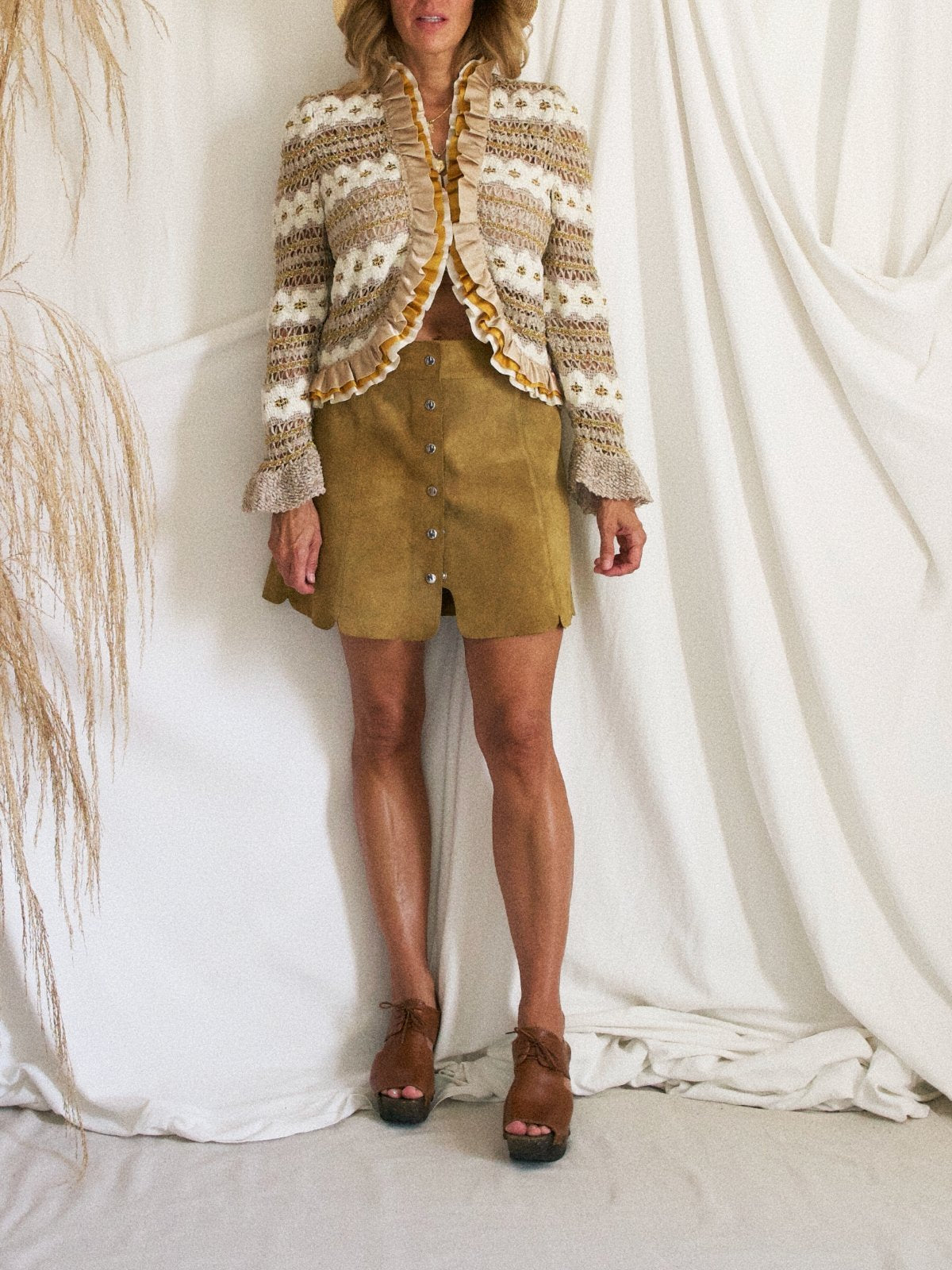 Vintage Ribbon Ruffle Crochet Jacket – therapi