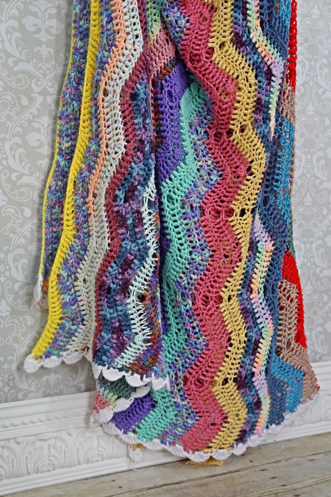 Vintage Ripple Handknit Afghan-closiTherapi | vinTage