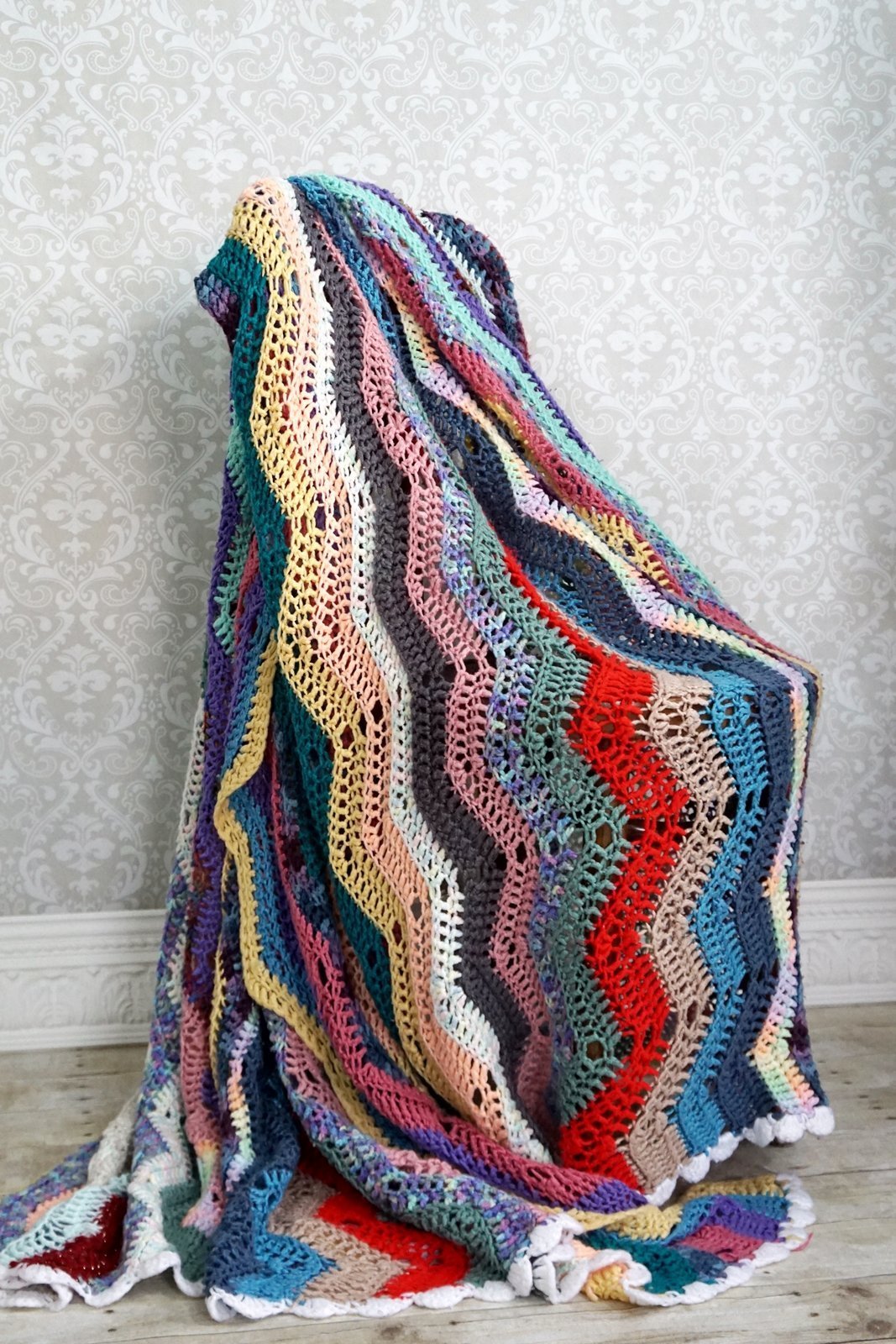 Vintage Ripple Handknit Afghan-closiTherapi | vinTage