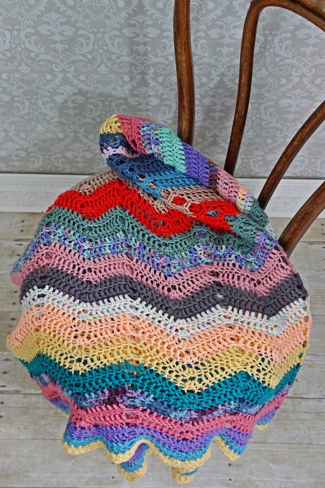 Vintage Ripple Handknit Afghan-closiTherapi | vinTage