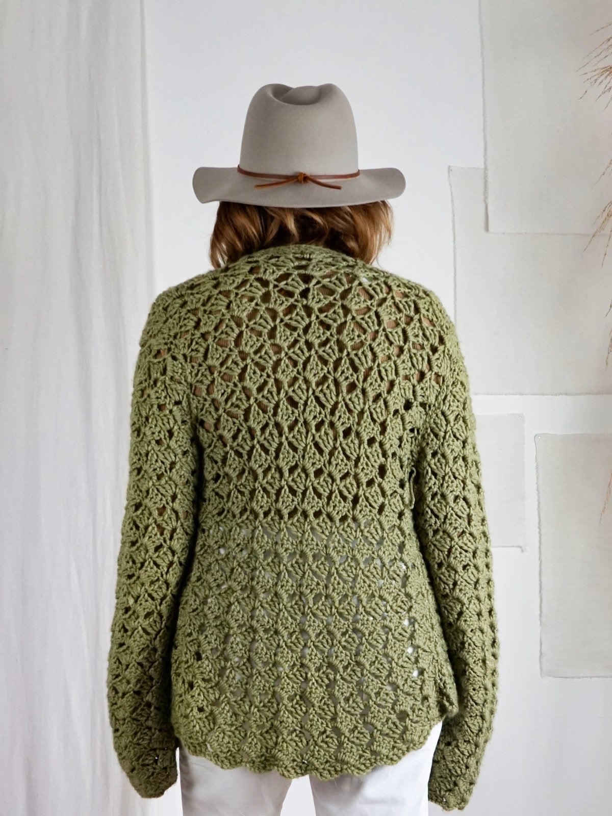 Vintage Sage Handmade Crochet Sweater-closiTherapi | vinTage