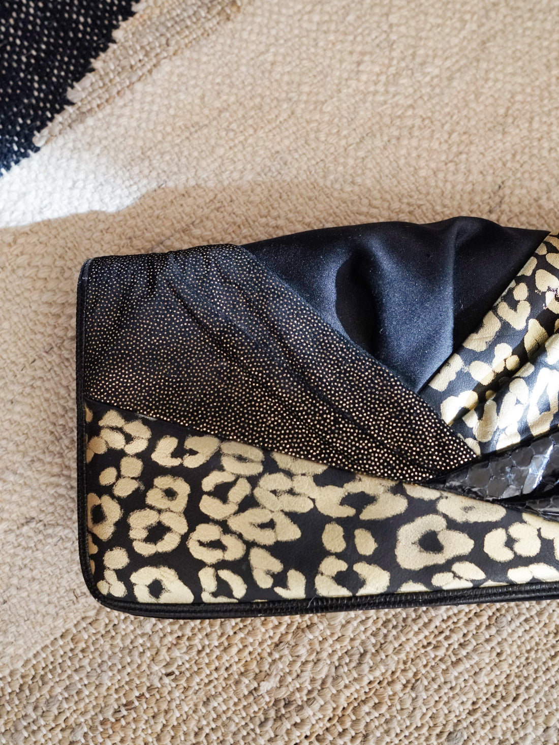 Vintage Sharif Gold Leopard Patchwork Bag-closiTherapi | vinTage