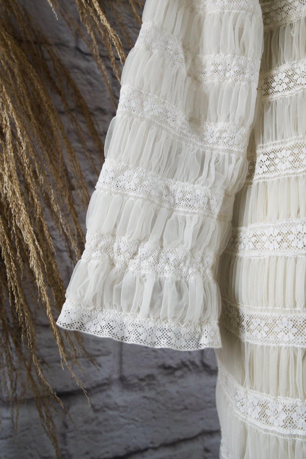 Vintage Sheer Ruched Lace Nightgown-closiTherapi | vinTage