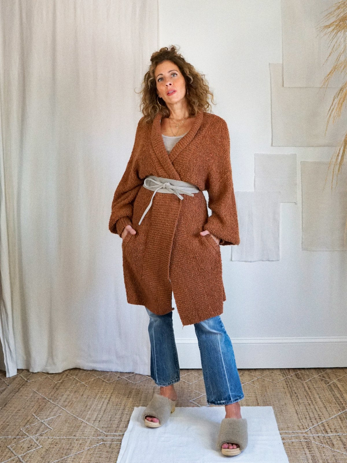 Vintage Sienna Boucle Long Sweater Coat-closiTherapi | vinTage