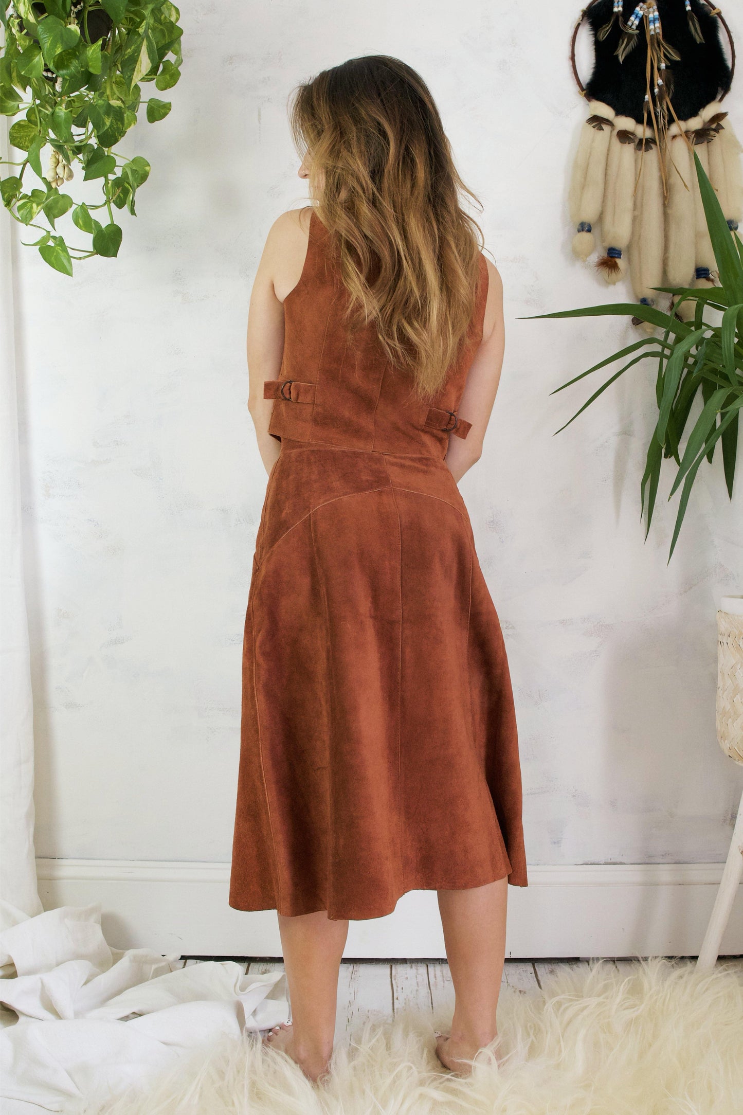 Vintage Sienna Suede Vest + Skirt Set-closiTherapi | vinTage