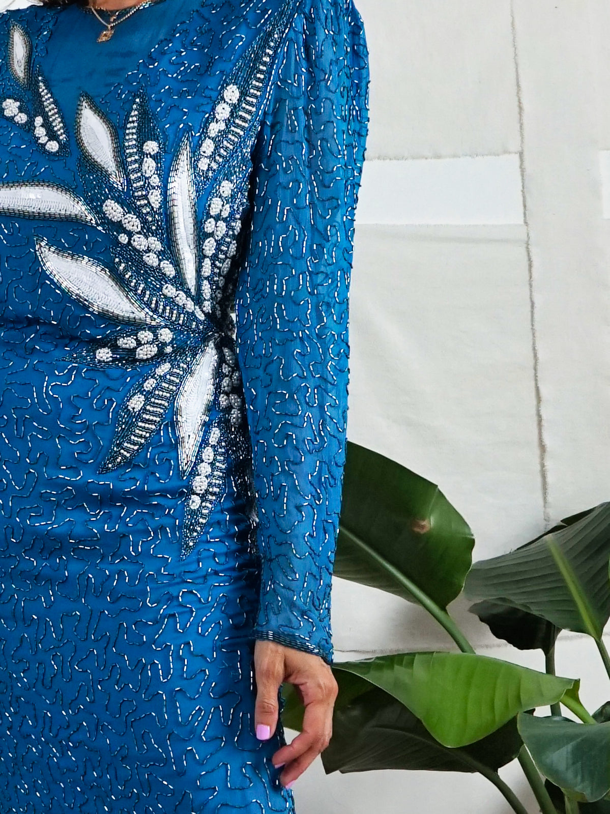 Vintage Silk Floral Dazzling Dress-closiTherapi | vinTage