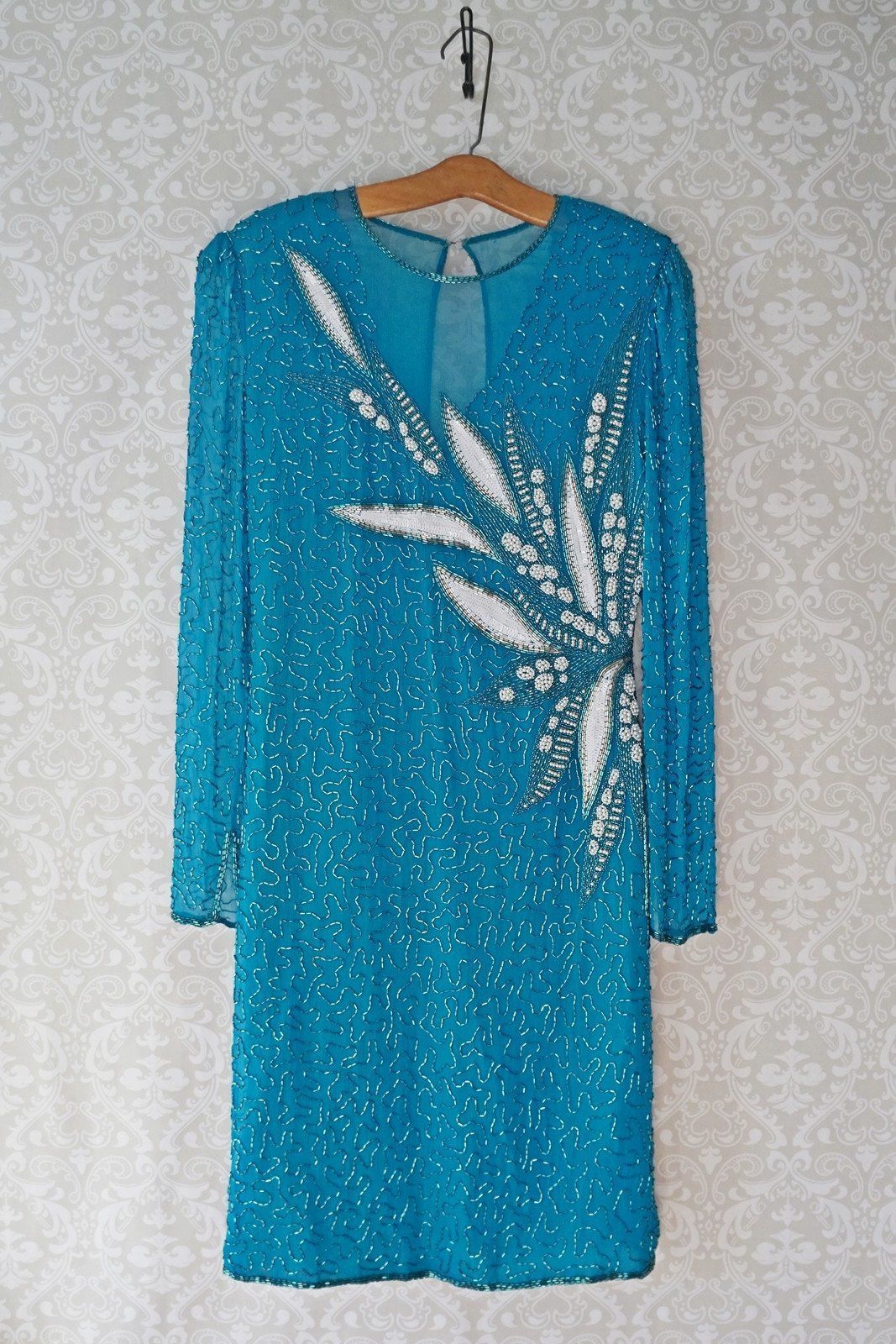 Vintage Silk Floral Dazzling Dress-closiTherapi | vinTage