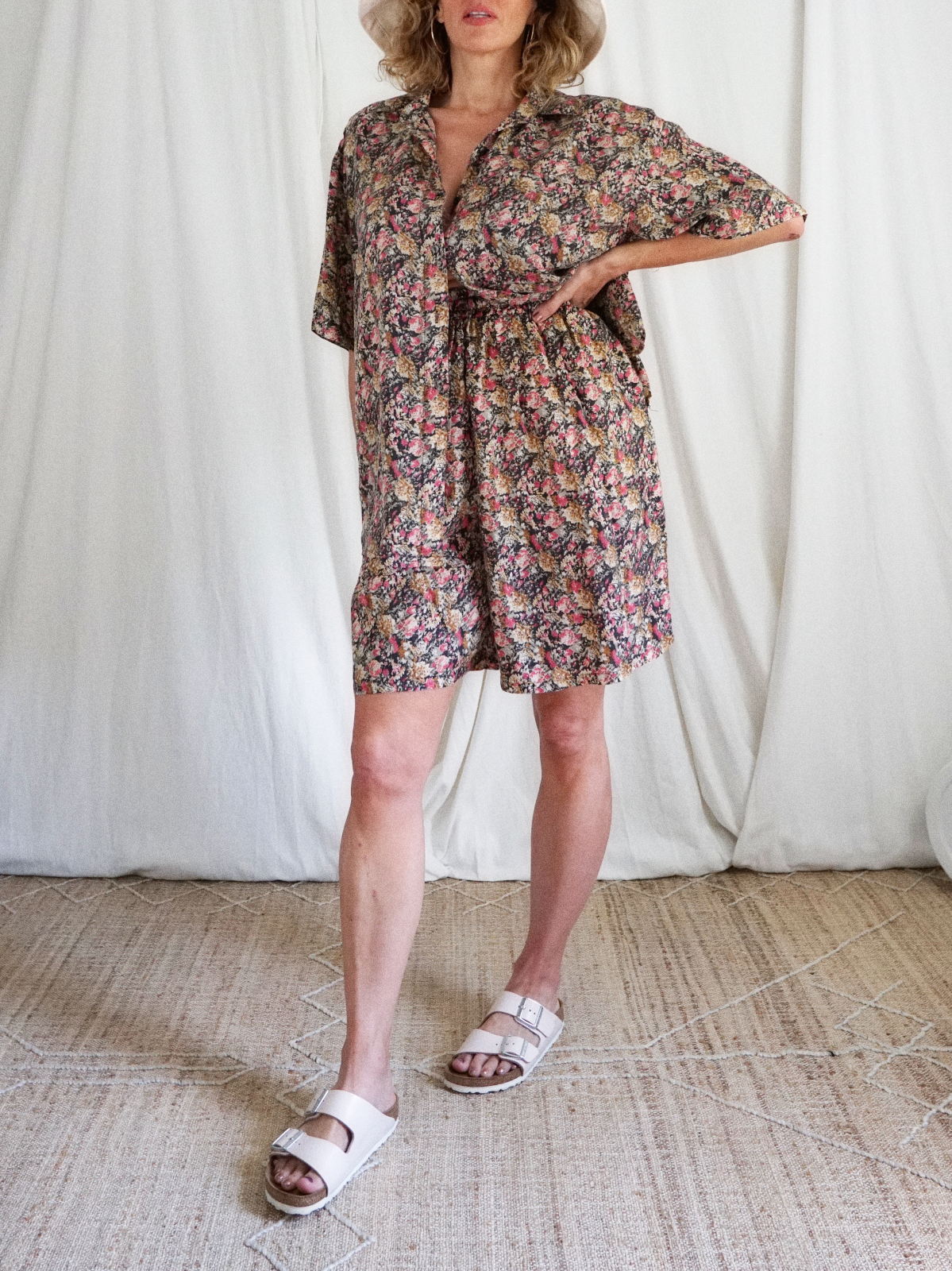 Vintage Silk Floral Short Set-closiTherapi | vinTage