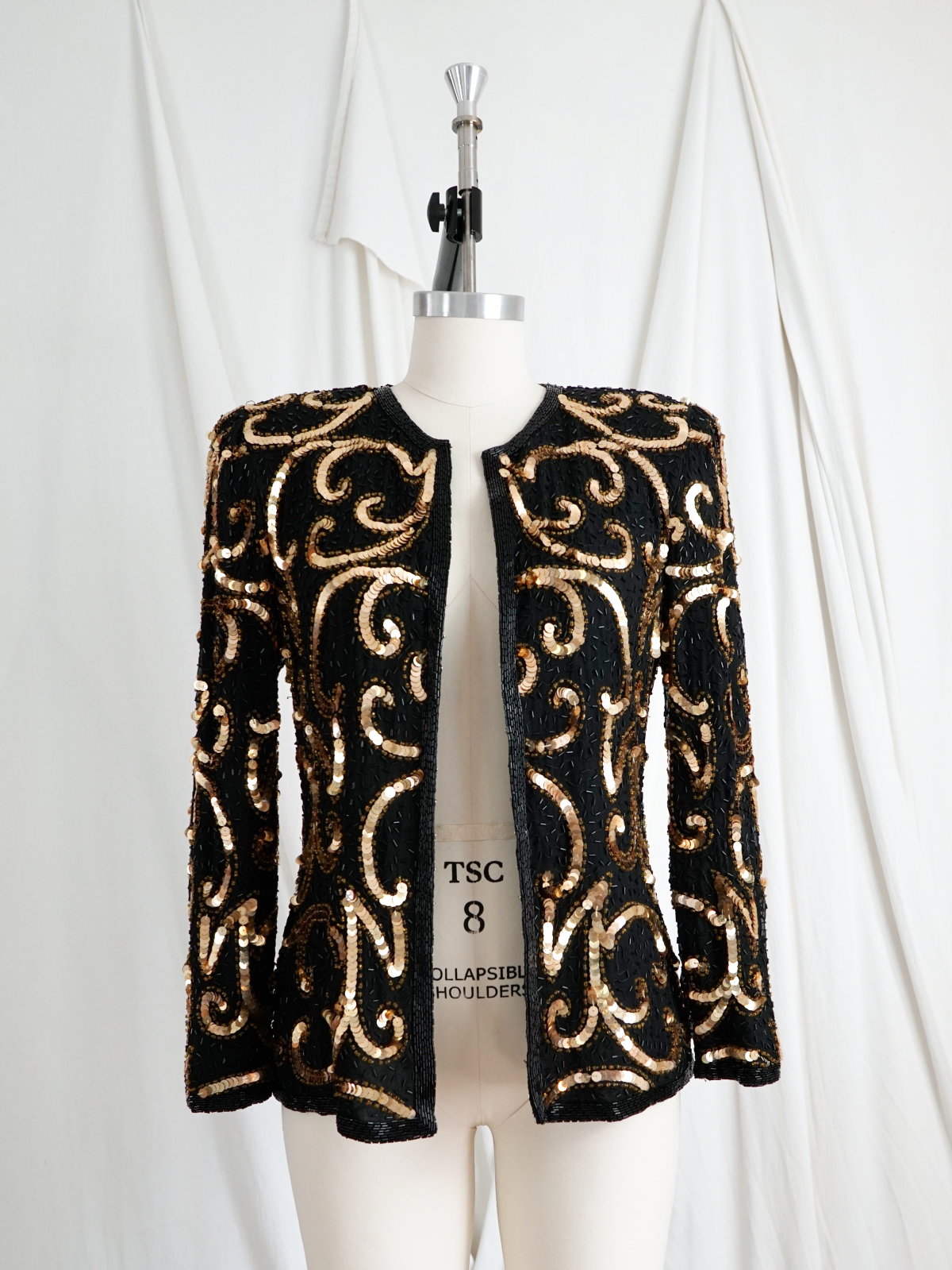 Vintage Silk Golden Sequin Jacket – therapi
