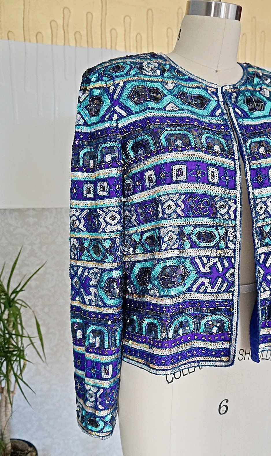 Vintage Silk Sequin Cocktail Jacket-closiTherapi | vinTage