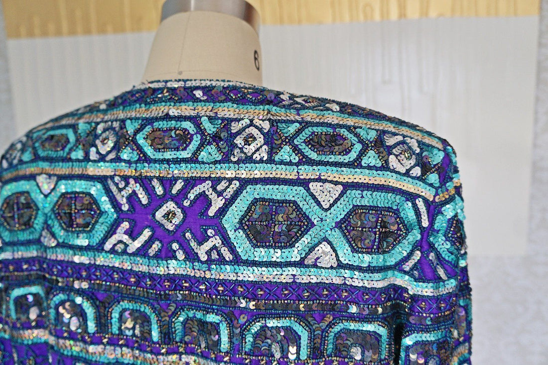 Vintage Silk Sequin Cocktail Jacket-closiTherapi | vinTage