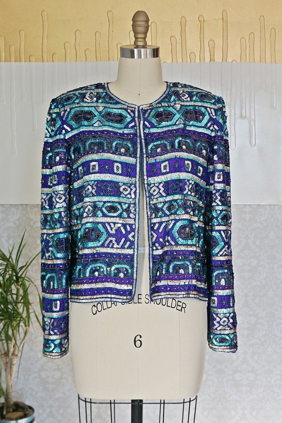 Vintage Silk Sequin Cocktail Jacket-closiTherapi | vinTage