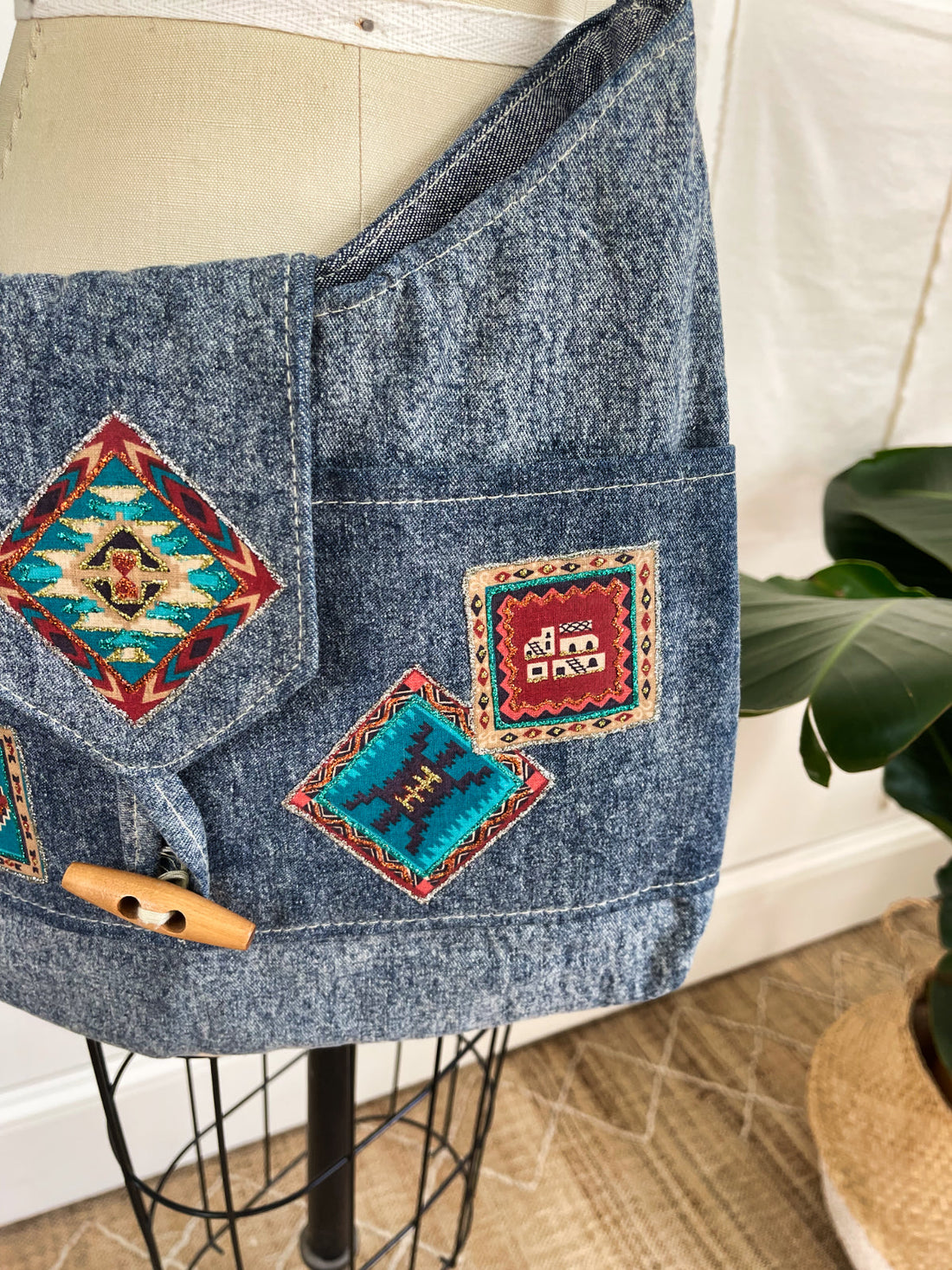 Vintage Southwestern Denim Bag-closiTherapi | vinTage