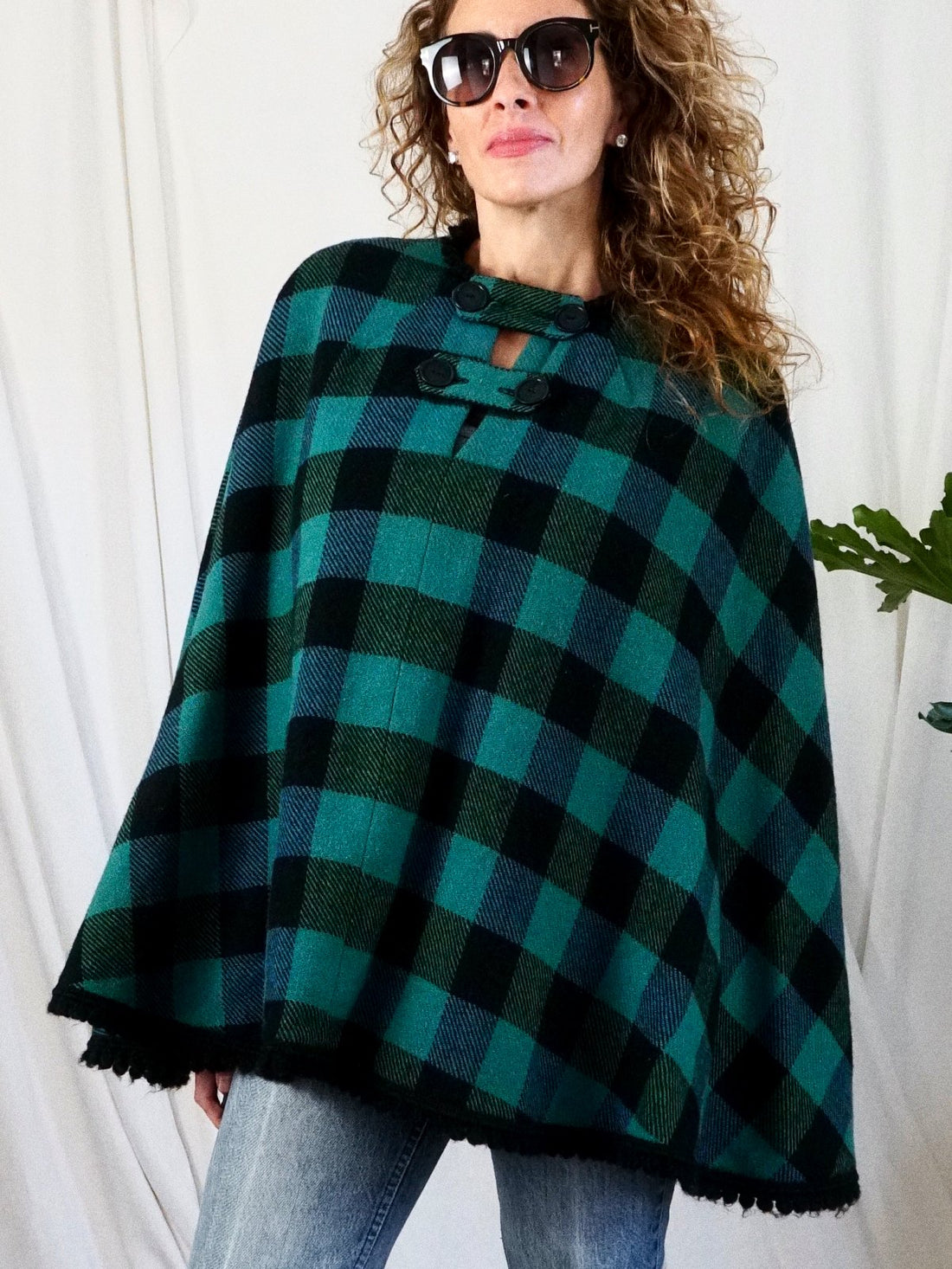 Vintage Spruce Blue Plaid Cape-closiTherapi | vinTage