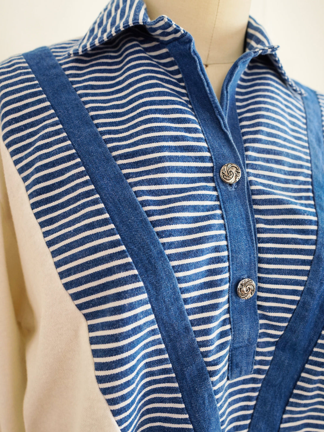 Vintage Stripe Chevron Henley Top-closiTherapi | vinTage