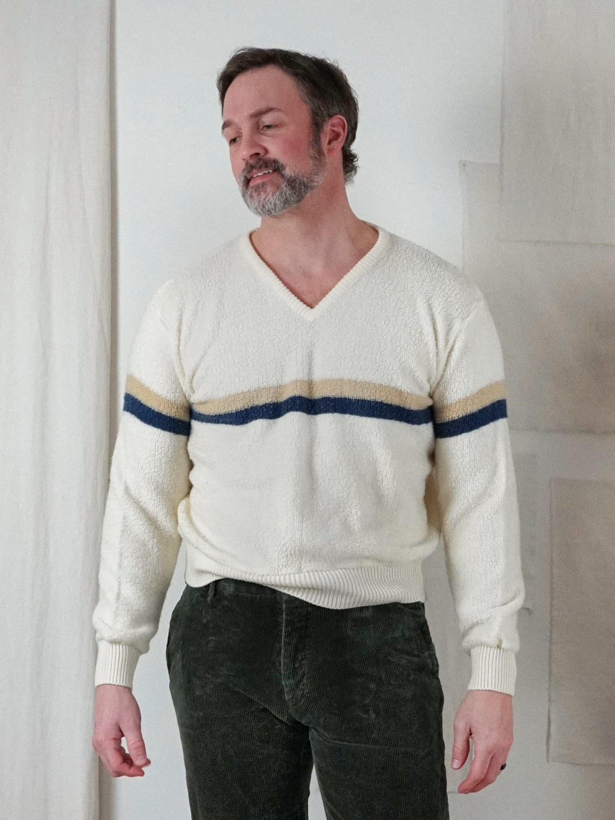 Vintage Stripe Slouchy Terry Sweater-closiTherapi | vinTage