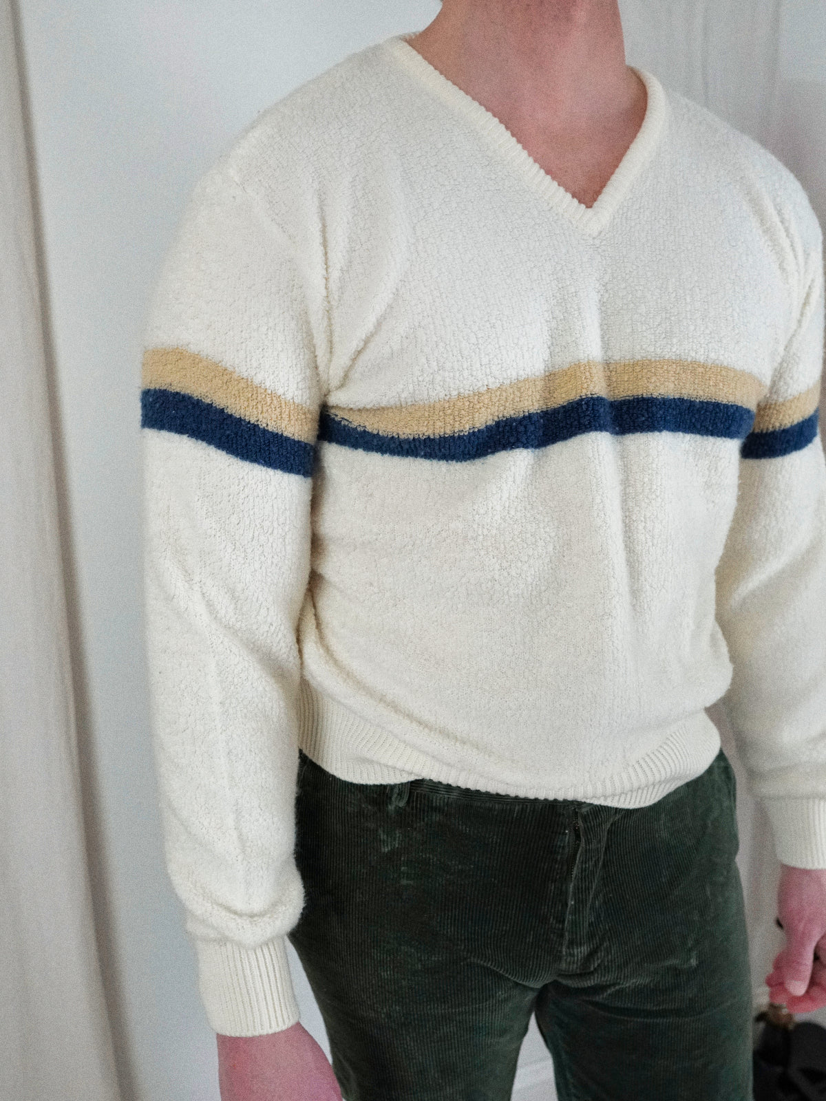 Vintage Stripe Slouchy Terry Sweater-closiTherapi | vinTage