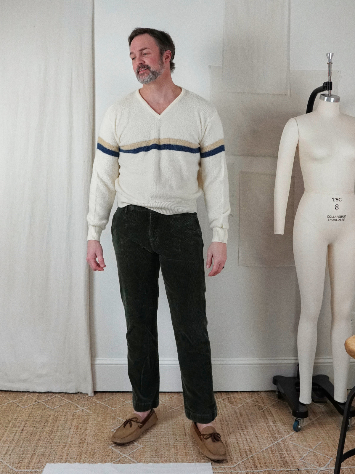 Vintage Stripe Slouchy Terry Sweater-closiTherapi | vinTage