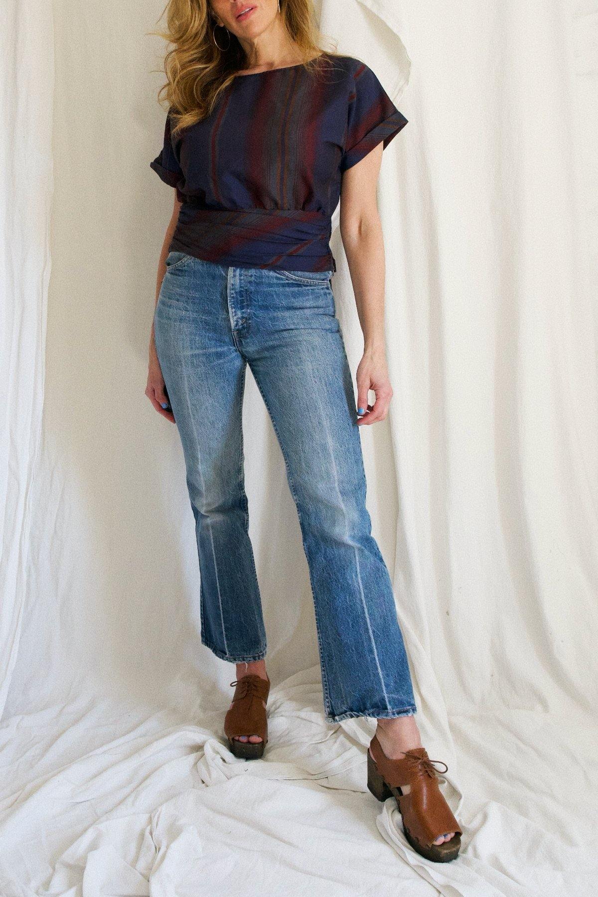 Vintage Subtle Stripe Crop Top-closiTherapi | vinTage