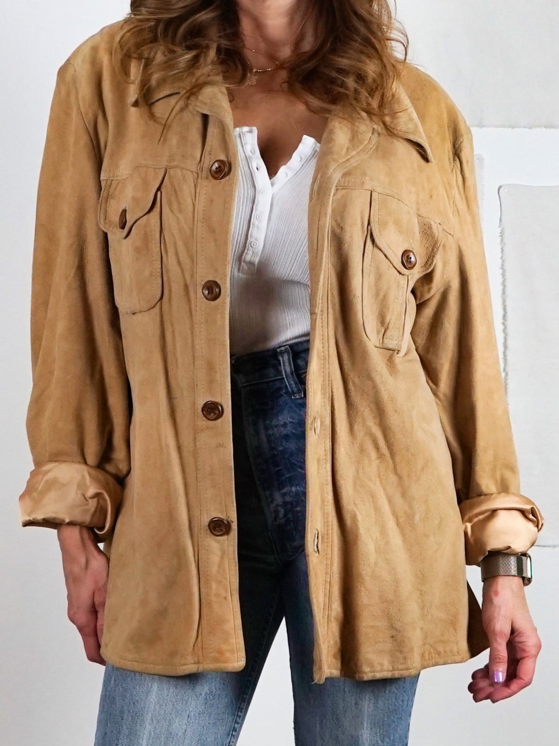 Vintage Suede Chamois Shirt Jacket-closiTherapi | vinTage