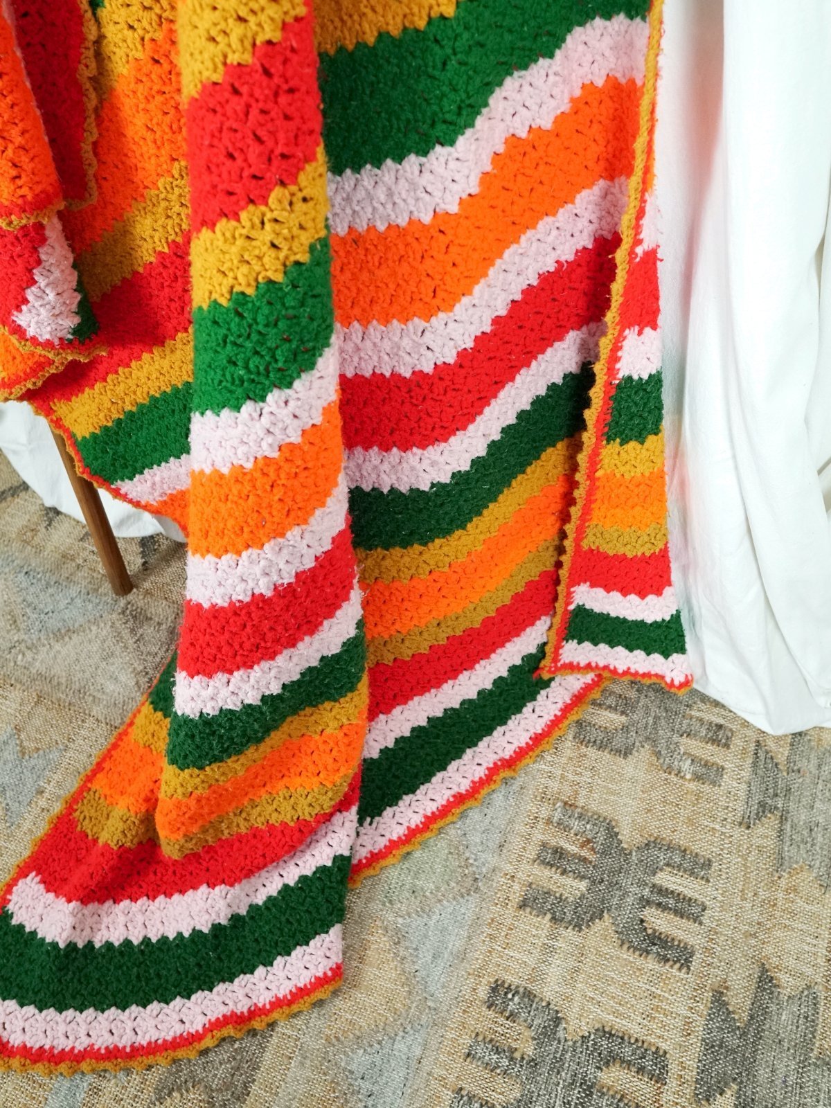 Vintage Sunset Fiesta Stripe Blanket-closiTherapi | vinTage
