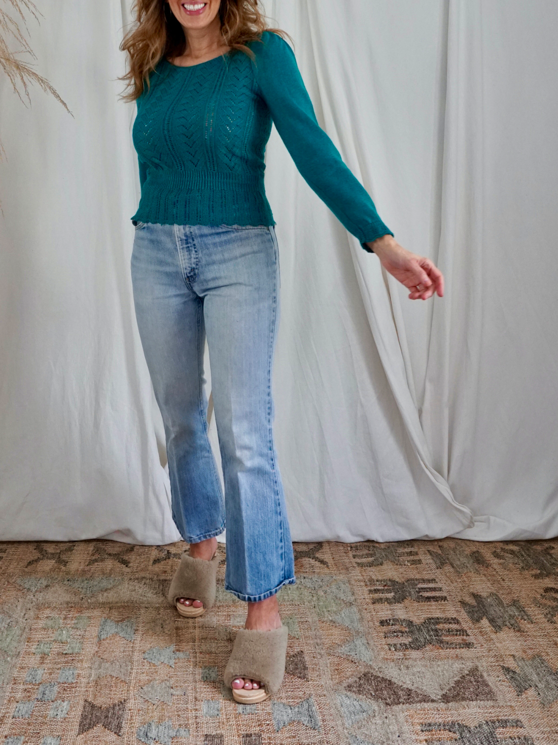 Vintage Teal Crochet Knit-closiTherapi | vinTage