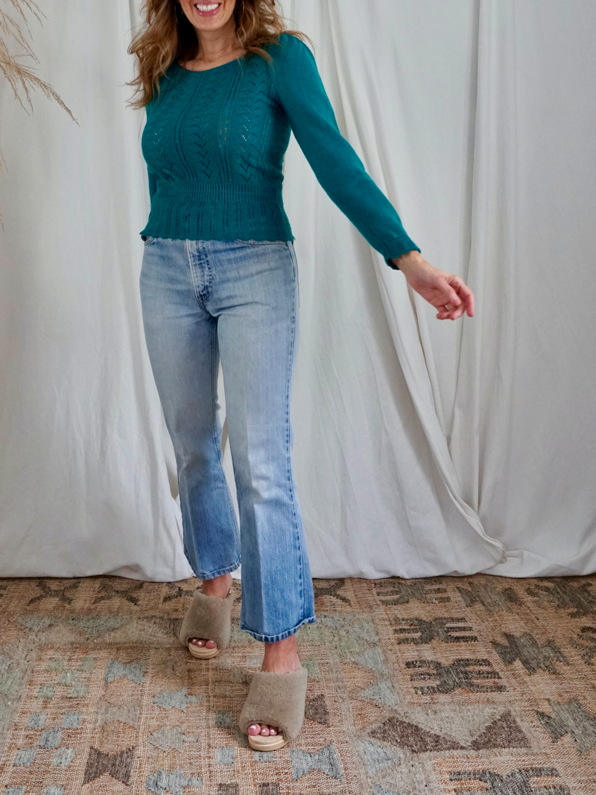 Vintage Teal Crochet Knit-closiTherapi | vinTage