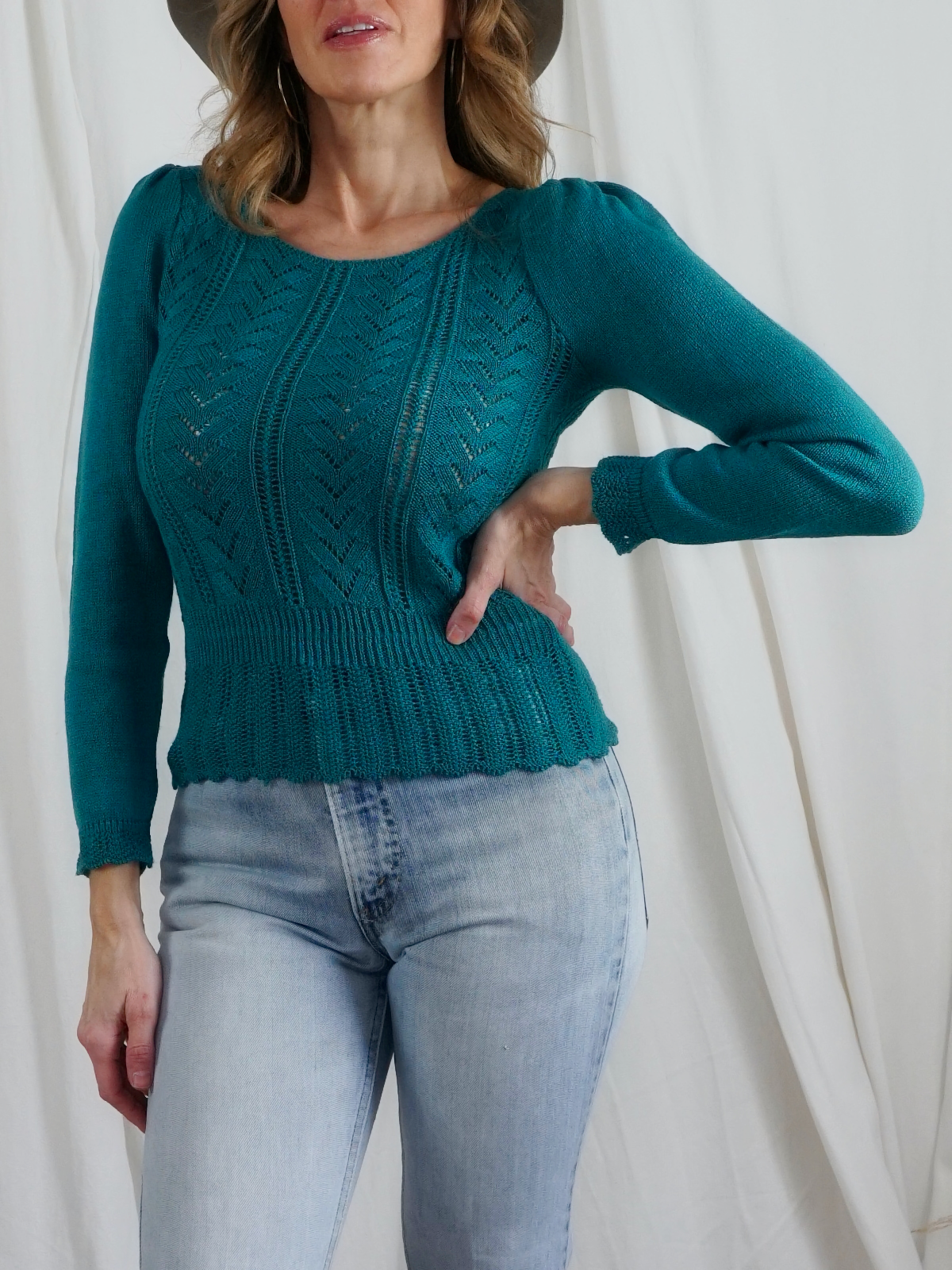 Vintage Teal Crochet Knit-closiTherapi | vinTage