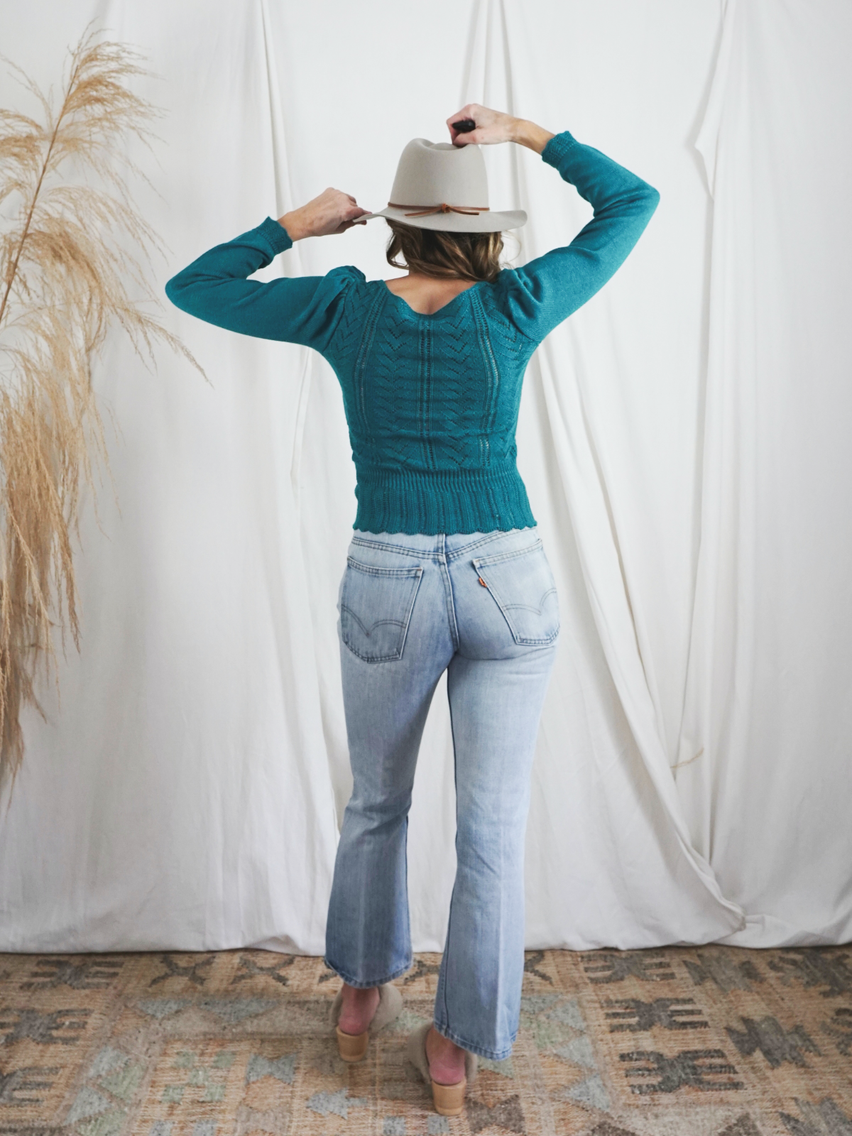 Vintage Teal Crochet Knit-closiTherapi | vinTage