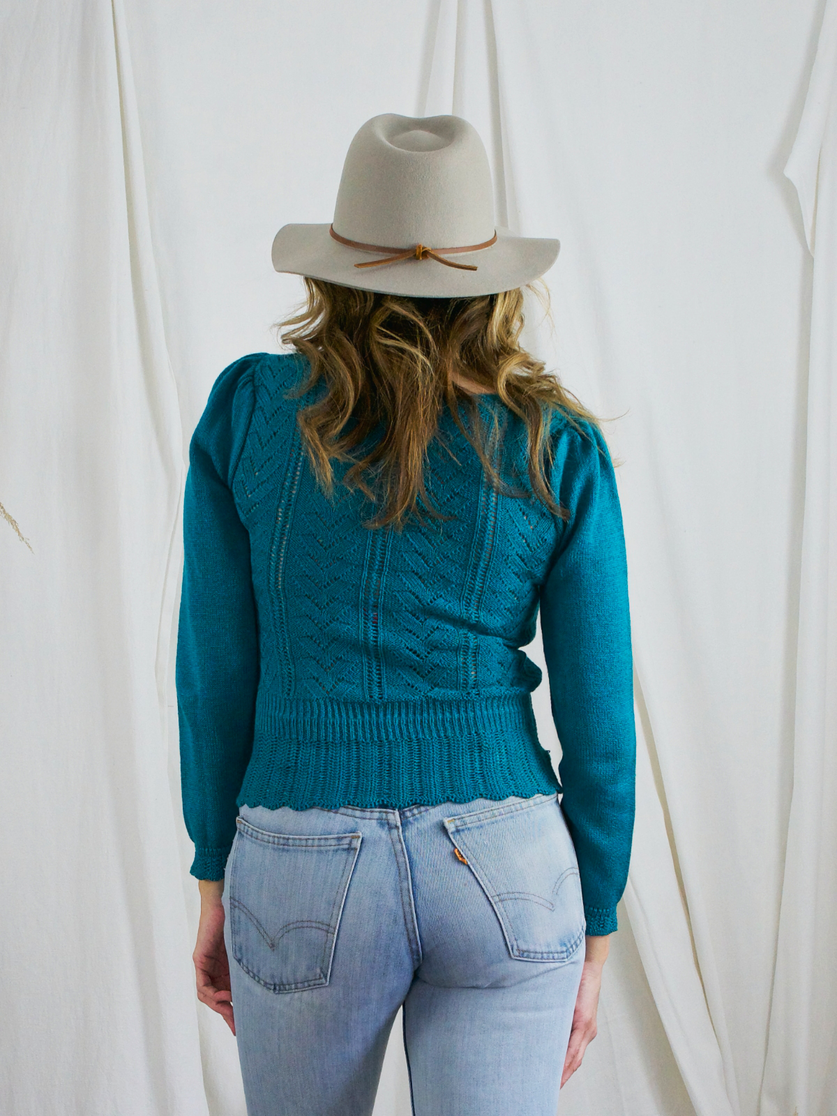 Vintage Teal Crochet Knit-closiTherapi | vinTage