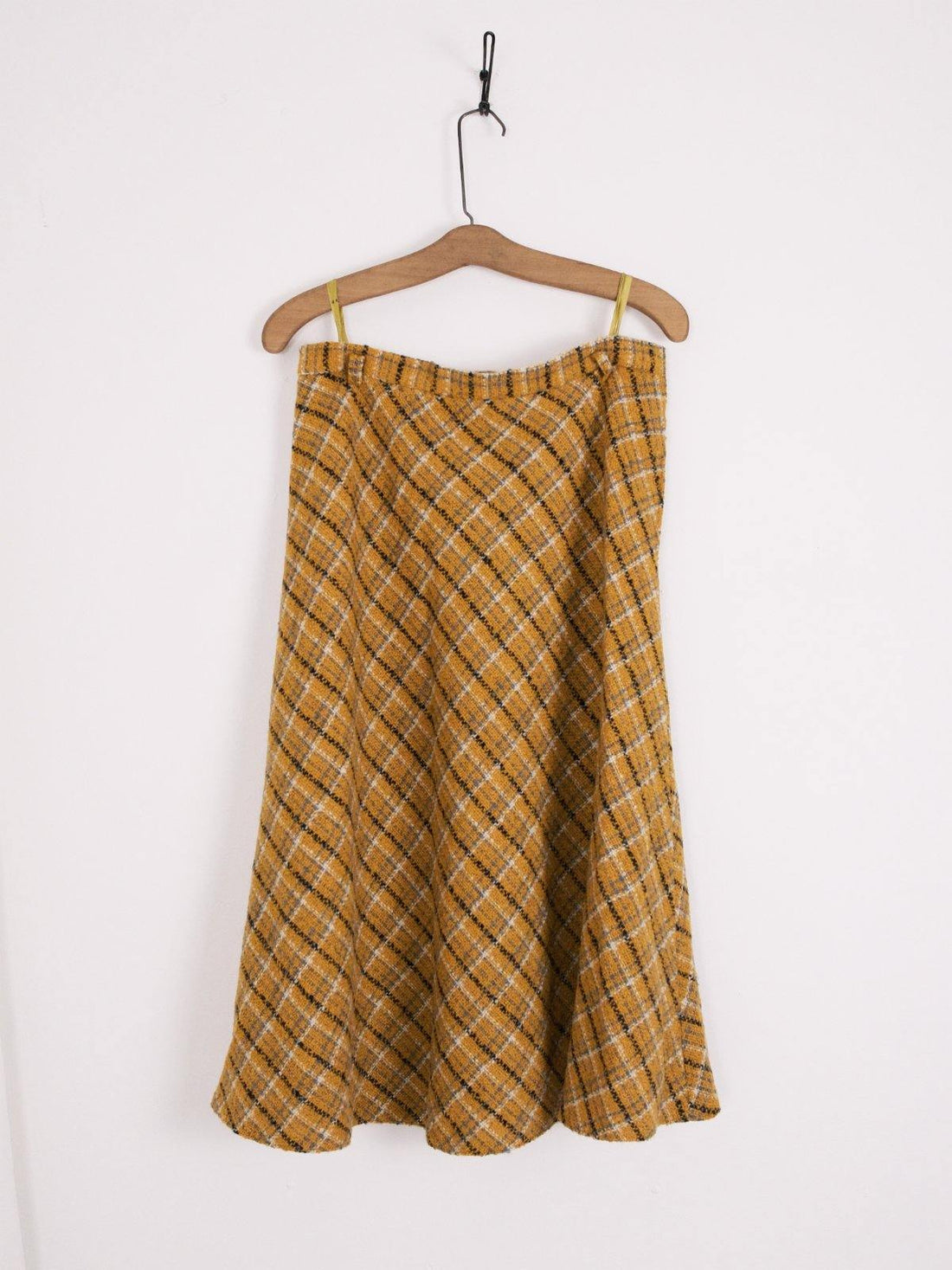 Vintage Tumeric Plaid Boucle Skirt-closiTherapi | vinTage