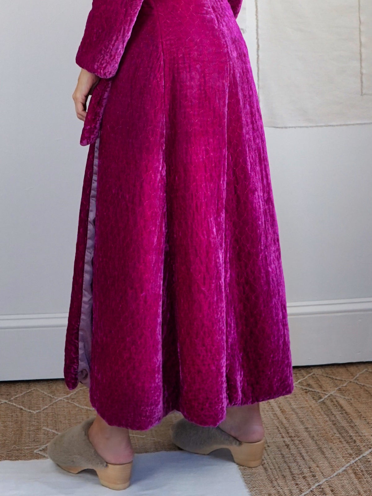 Vintage Velvet Magenta Quilted Robe-closiTherapi | vinTage