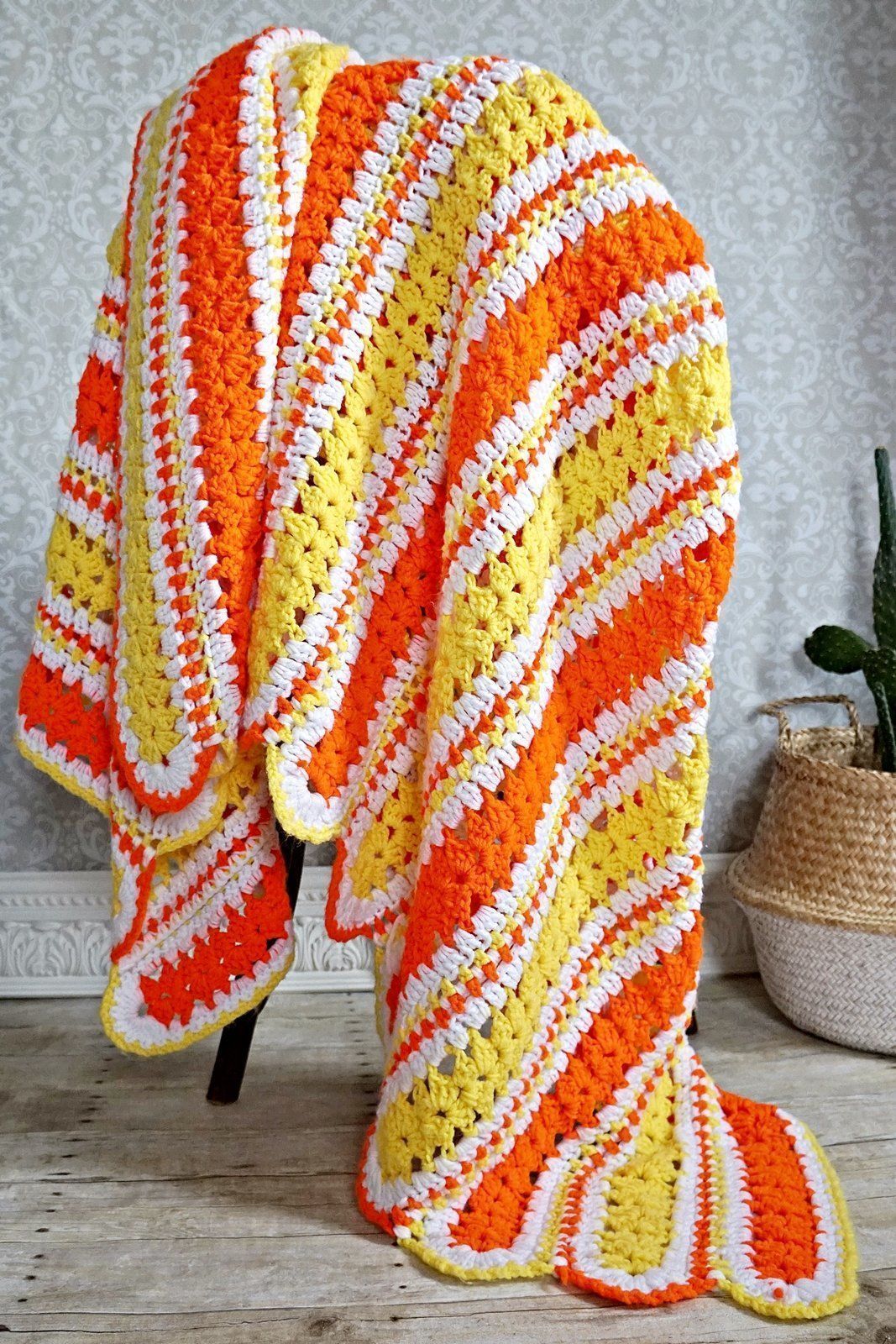 Vintage Vibrant Handknit Afghan-closiTherapi | vinTage