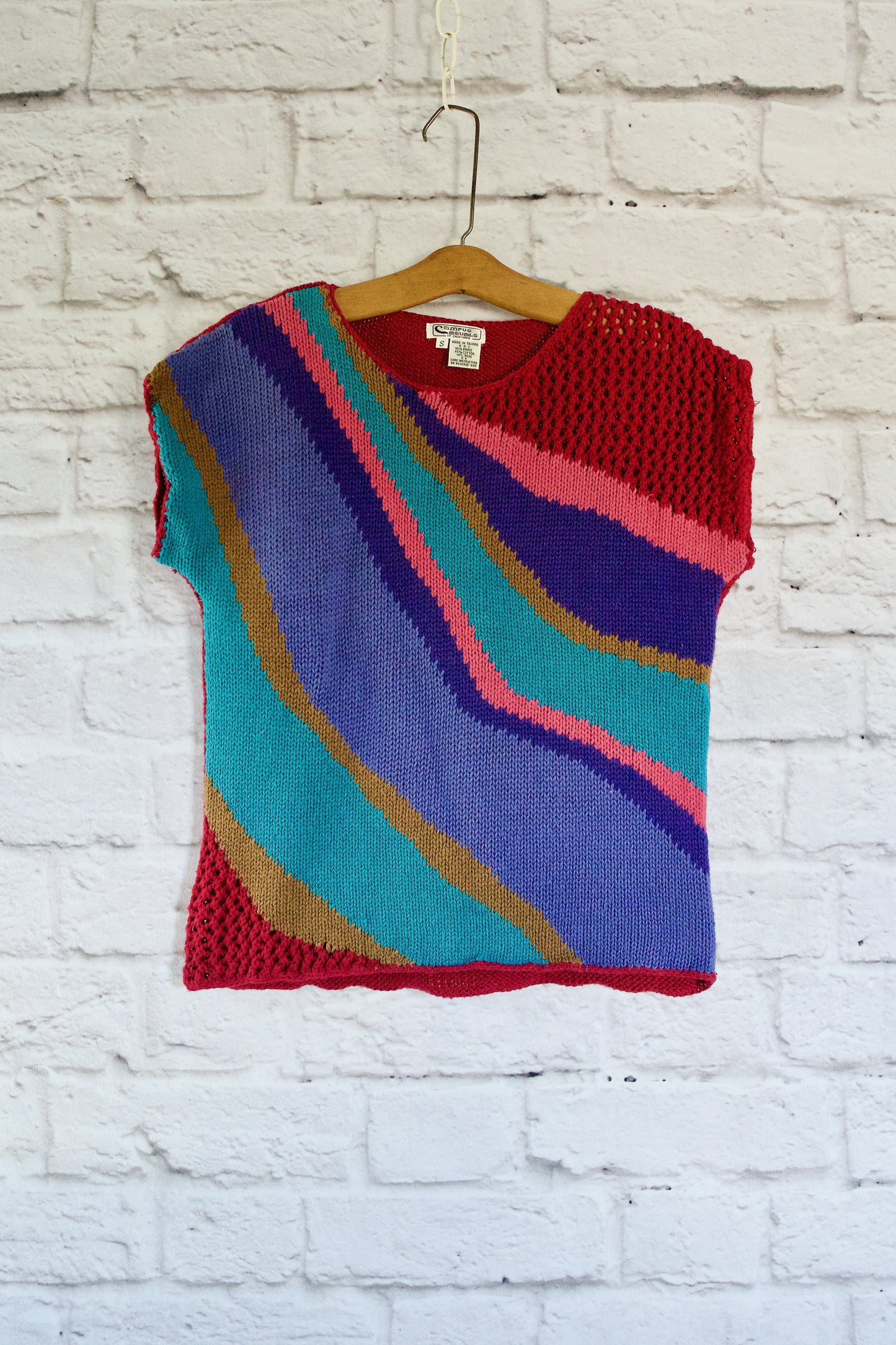 Vintage Wavy Knit Crochet Top-closiTherapi | vinTage