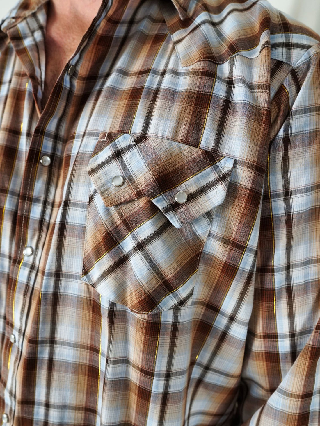 Vintage Western Plaid Snap Button Shirt-closiTherapi | vinTage